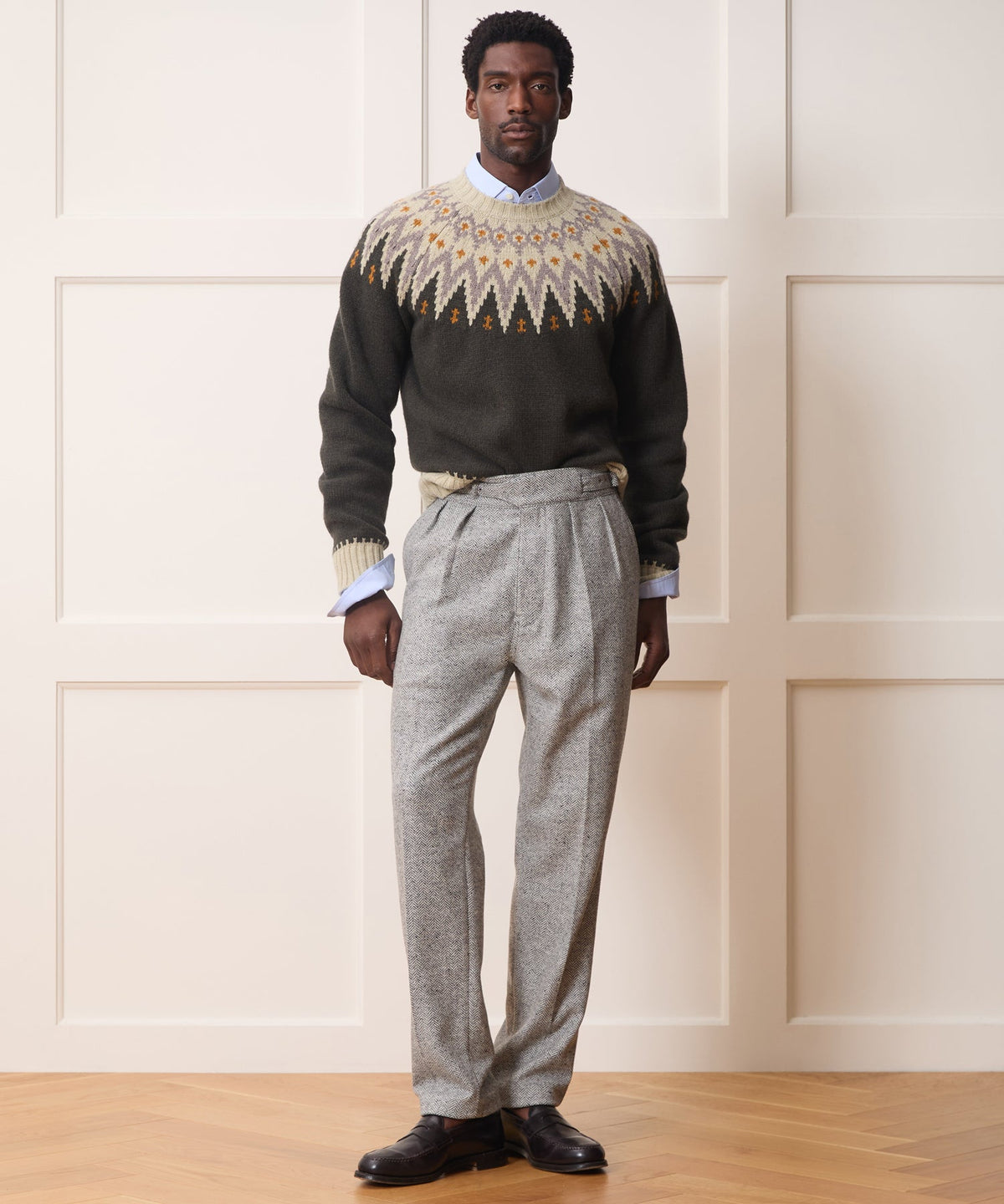 Todd Snyder Italian Donegal Herringbone Gurkha Trouser - Light Grey