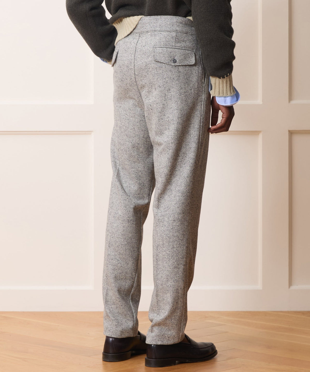 Todd Snyder Italian Donegal Herringbone Gurkha Trouser - Light Grey