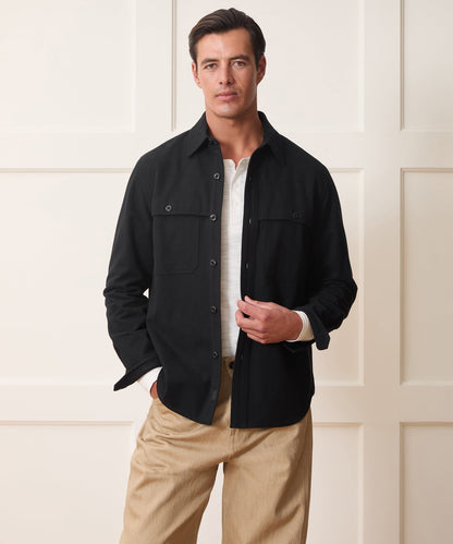 Todd Snyder Chamois Cape Shirt - Black