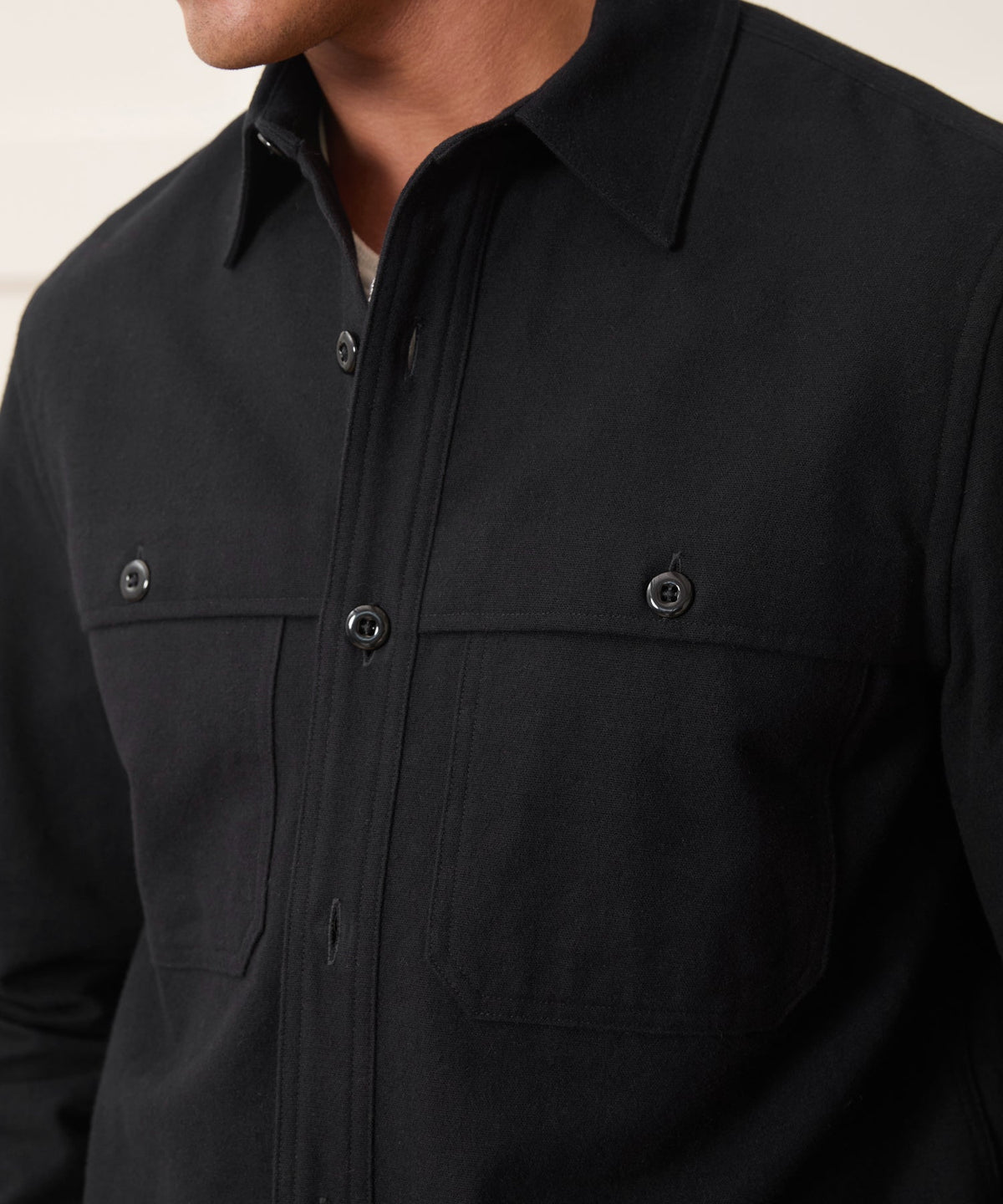 Todd Snyder Chamois Cape Shirt - Black