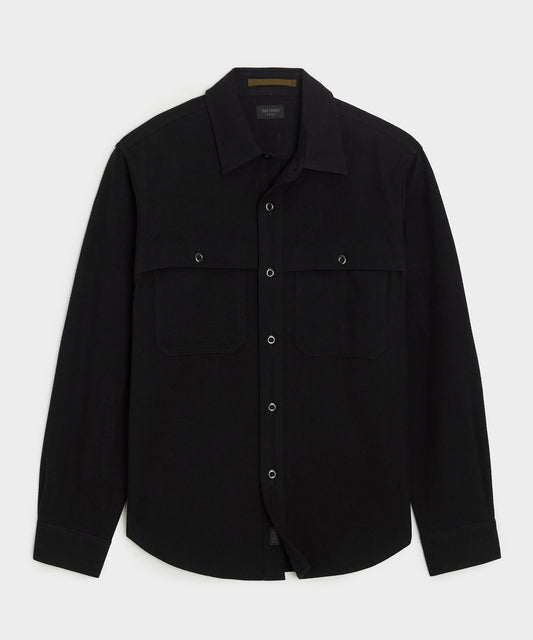 Todd Snyder Chamois Cape Shirt - Black