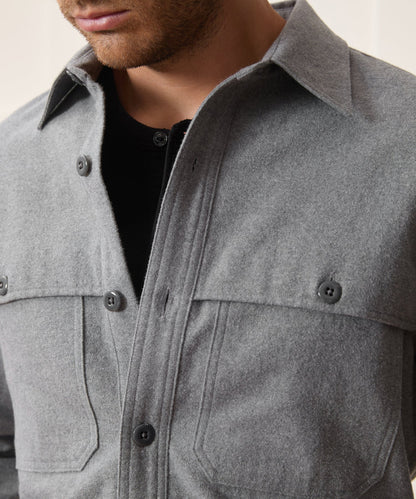 Todd Snyder Chamois Cape Shirt - Charcoal