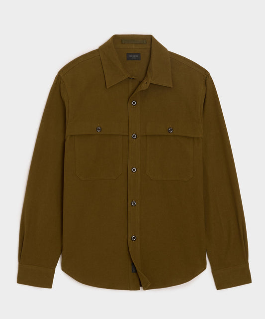 Todd Snyder Chamois Cape Shirt - Moorland Bark