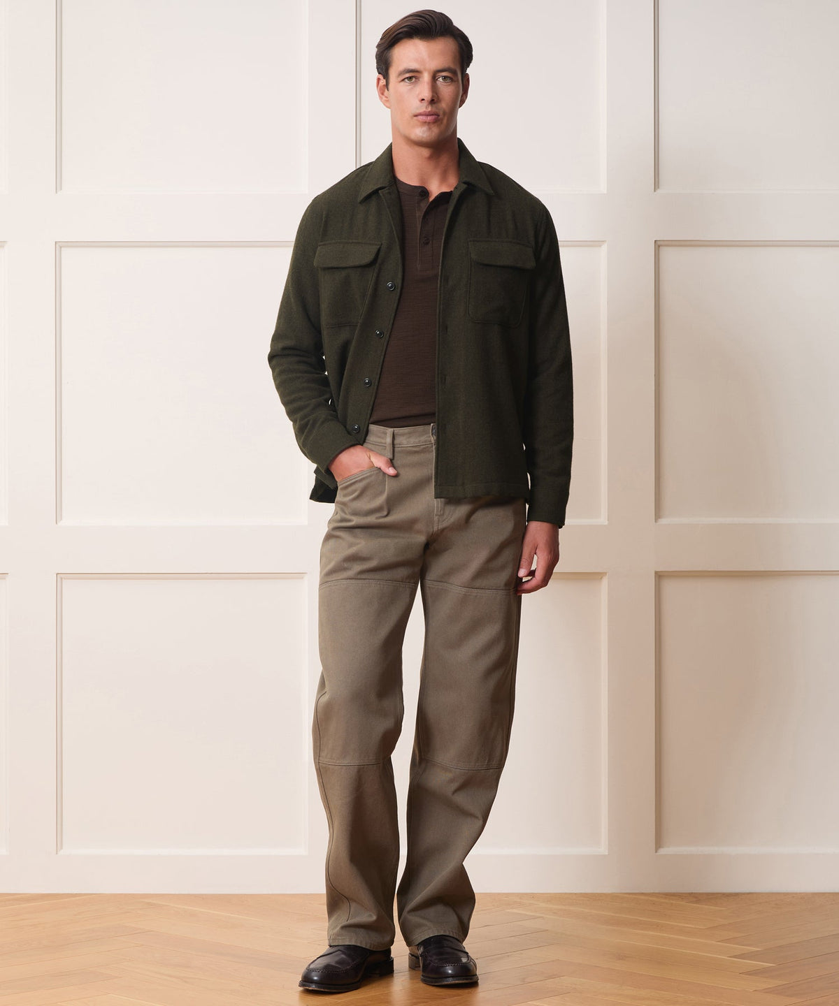 Todd Snyder Pinstripe Field Shirt - Olive