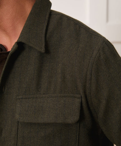 Todd Snyder Pinstripe Field Shirt - Olive