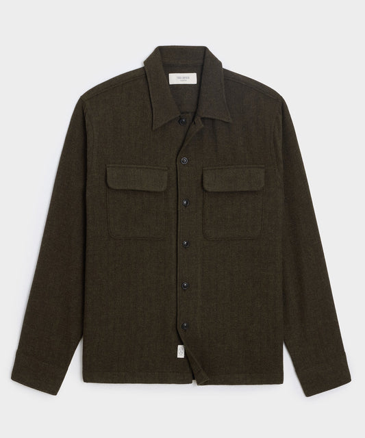 Todd Snyder Pinstripe Field Shirt - Olive