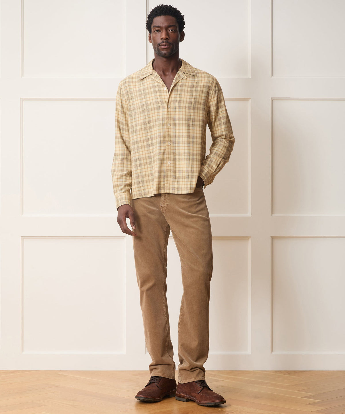 Todd Snyder Brushed Camp Shirt - Dune Brown