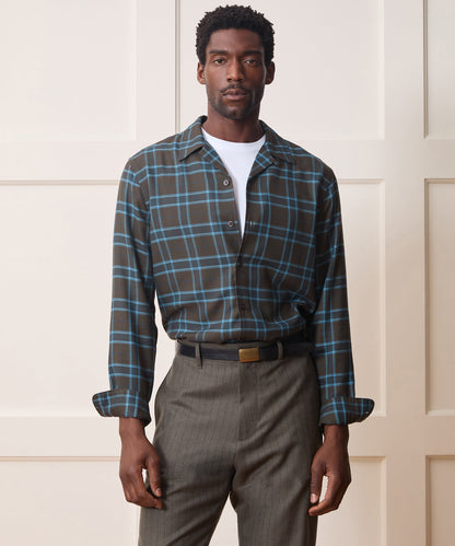 Todd Snyder Brushed Camp Shirt - Caviar