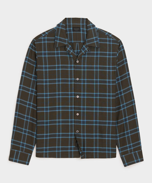 Todd Snyder Brushed Camp Shirt - Caviar