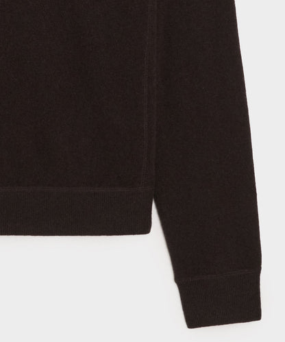 Todd Snyder Cashmere Quarter-Zip Sweater Polo - Espresso Bean