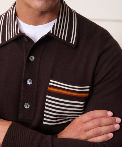 Todd Snyder Knightsbridge Sweater Polo - Espresso Bean