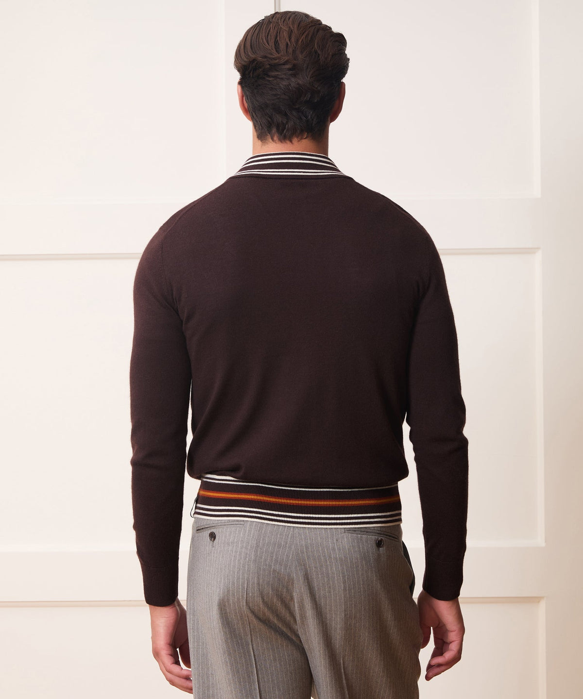 Todd Snyder Knightsbridge Sweater Polo - Espresso Bean