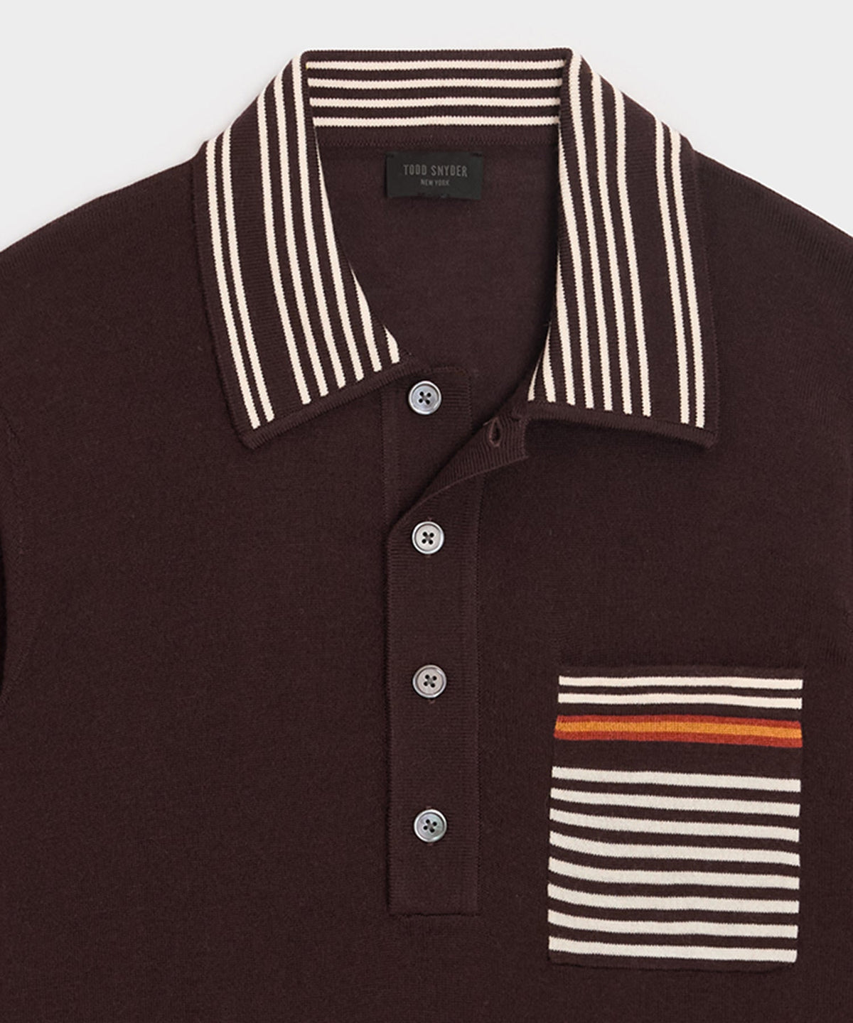 Todd Snyder Knightsbridge Sweater Polo - Espresso Bean