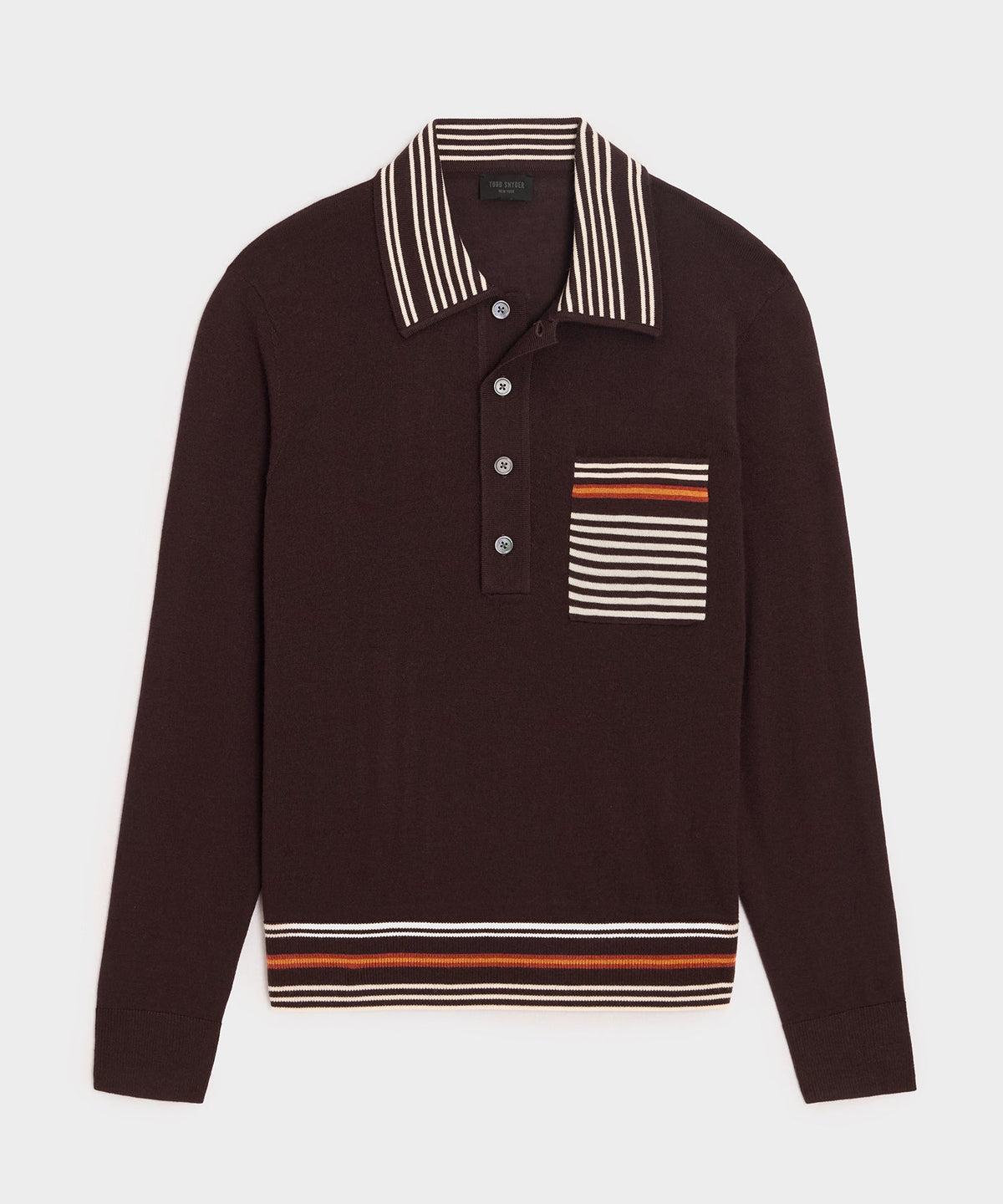 Todd Snyder Knightsbridge Sweater Polo - Espresso Bean