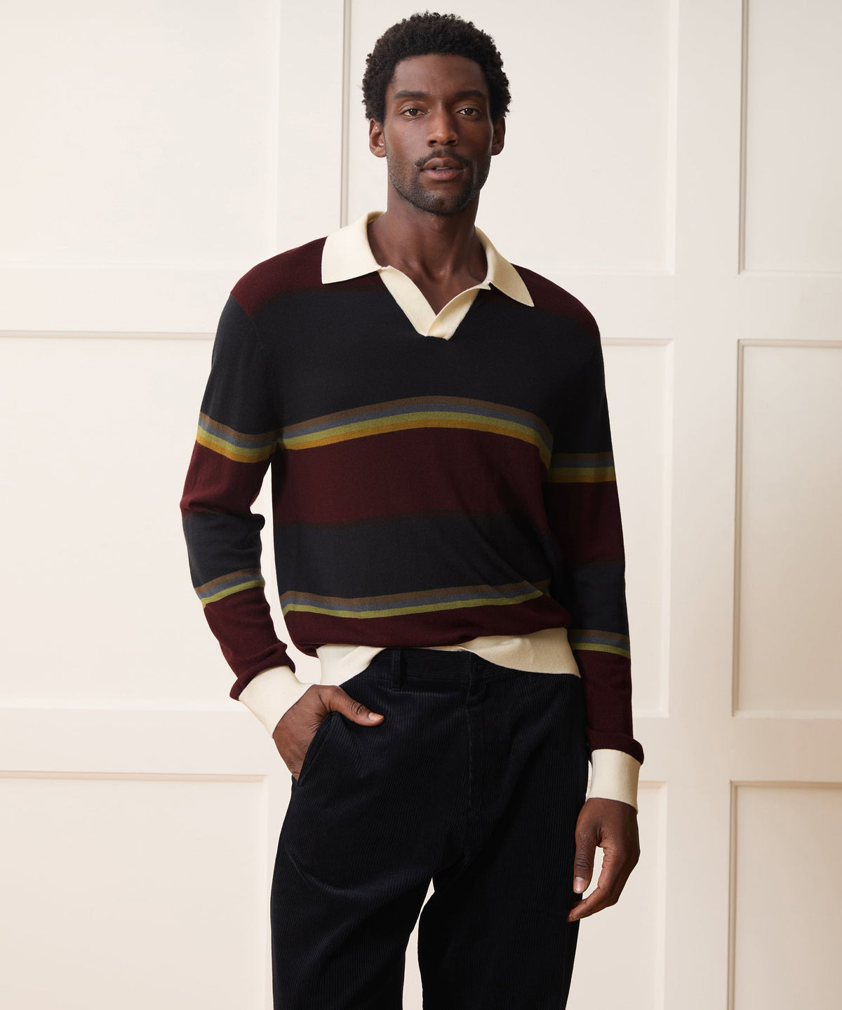 Todd Snyder Woodford Sweater Polo - Winestain