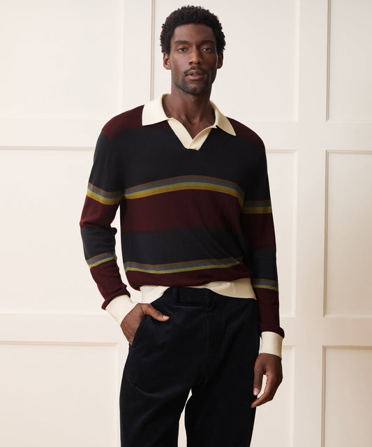 Todd Snyder Woodford Sweater Polo - Winestain