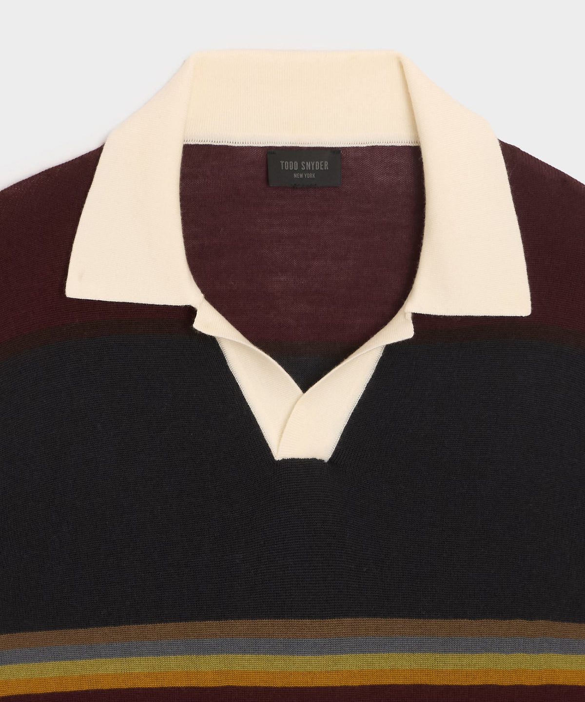 Todd Snyder Woodford Sweater Polo - Winestain