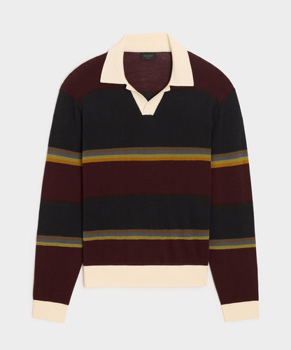 Todd Snyder Woodford Sweater Polo - Winestain