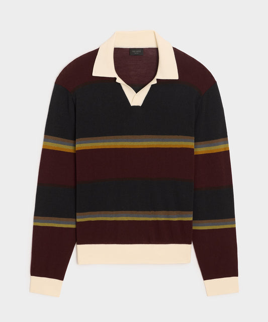 Todd Snyder Woodford Sweater Polo - Winestain