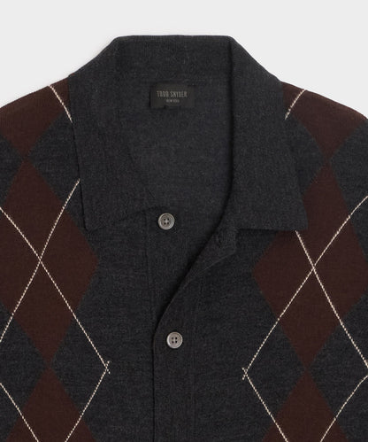 Todd Snyder Hastings Sweater Polo - Charcoal