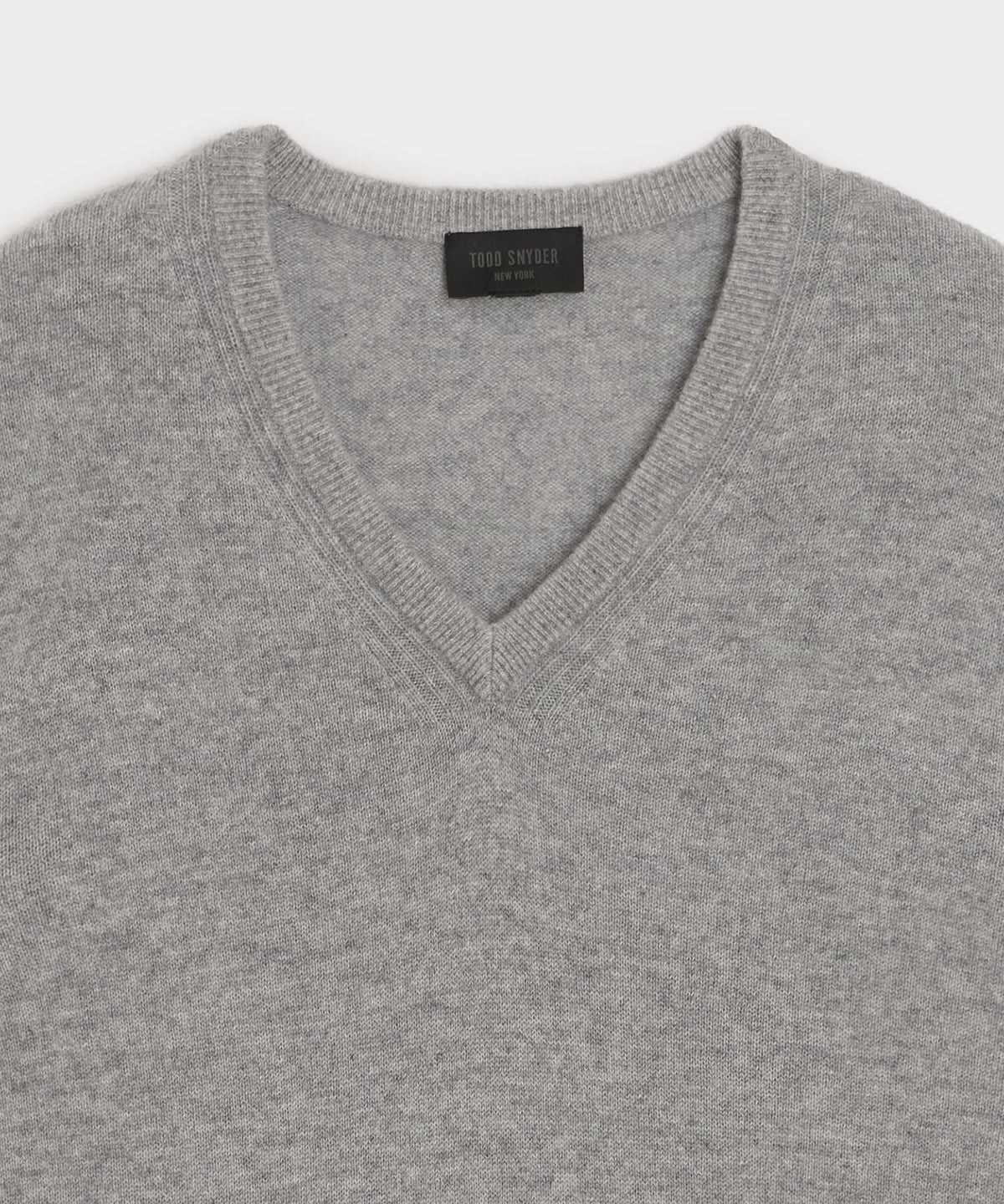 Todd Snyder Cashmere V-Neck Sweater - Grey Heather