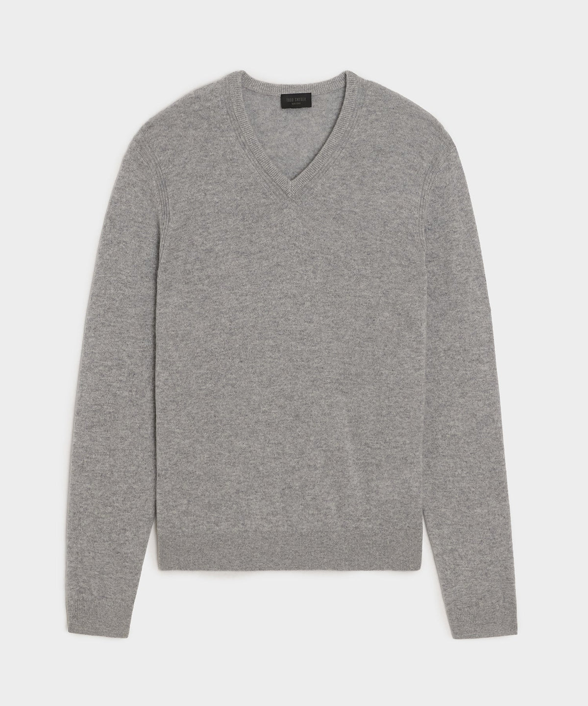Todd Snyder Cashmere V-Neck Sweater - Grey Heather