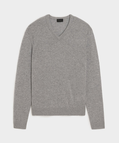 Todd Snyder Cashmere V-Neck Sweater - Grey Heather