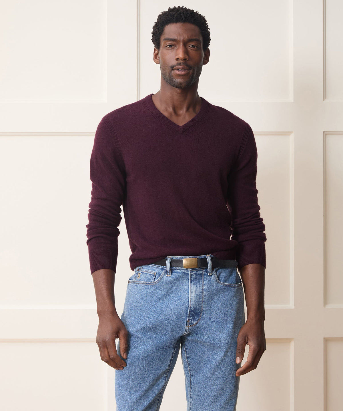 Todd Snyder Cashmere V-Neck Sweater - Raisin