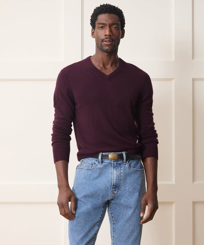 Todd Snyder Cashmere V-Neck Sweater - Raisin