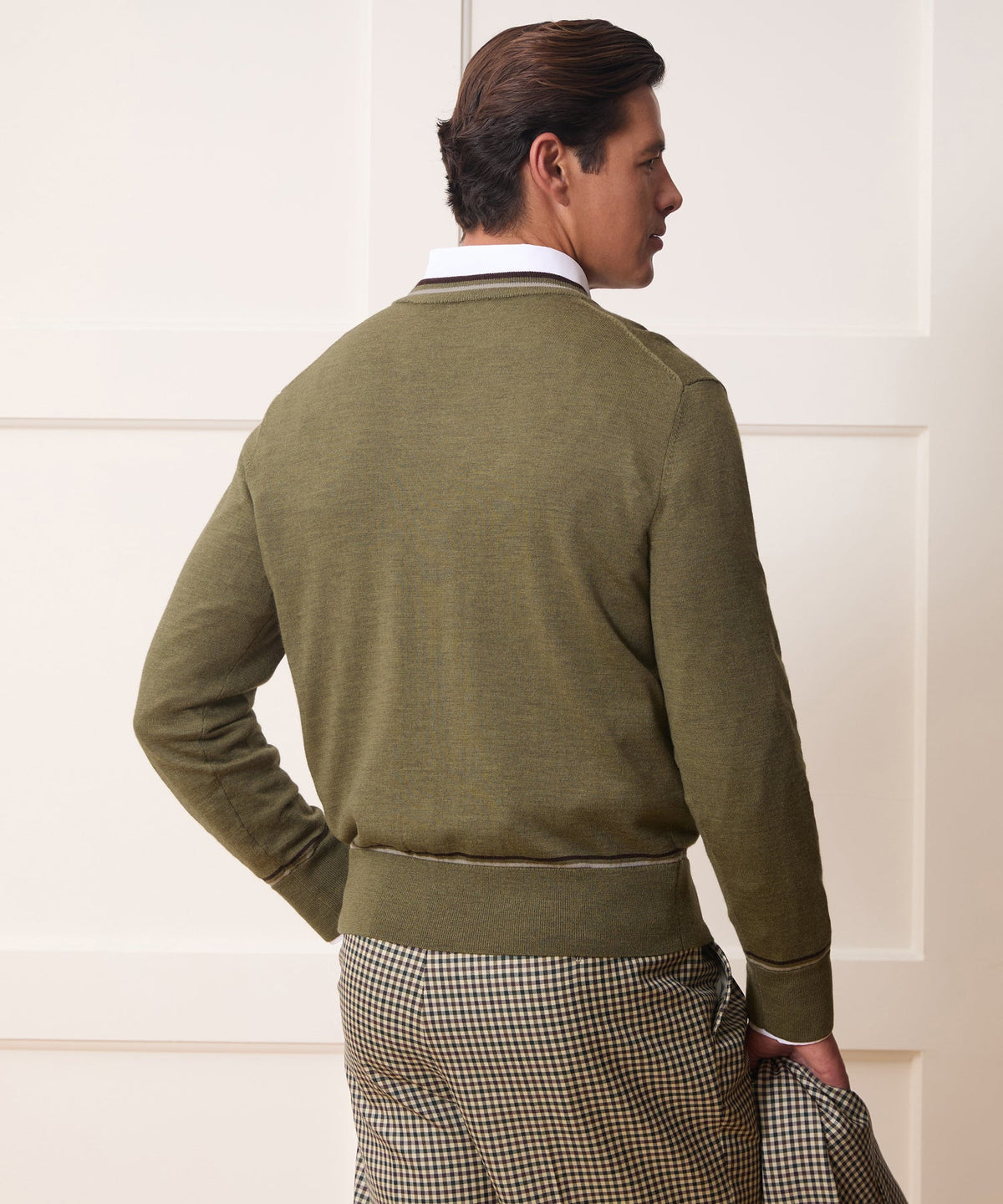 Todd Snyder Merino V-Neck Sweater - Fogstone