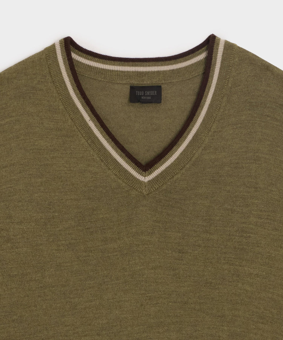 Todd Snyder Merino V-Neck Sweater - Fogstone