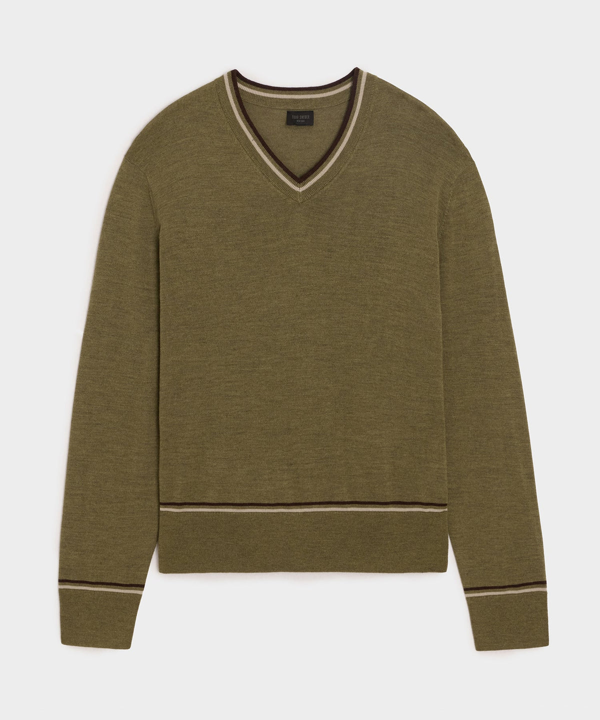Todd Snyder Merino V-Neck Sweater - Fogstone