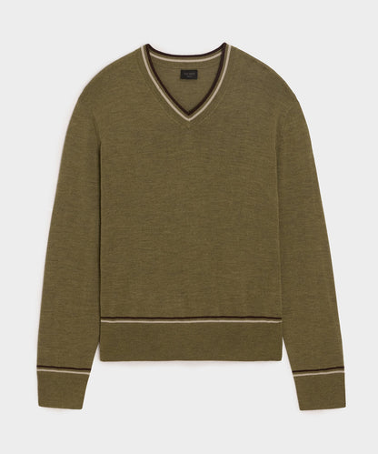 Todd Snyder Merino V-Neck Sweater - Fogstone