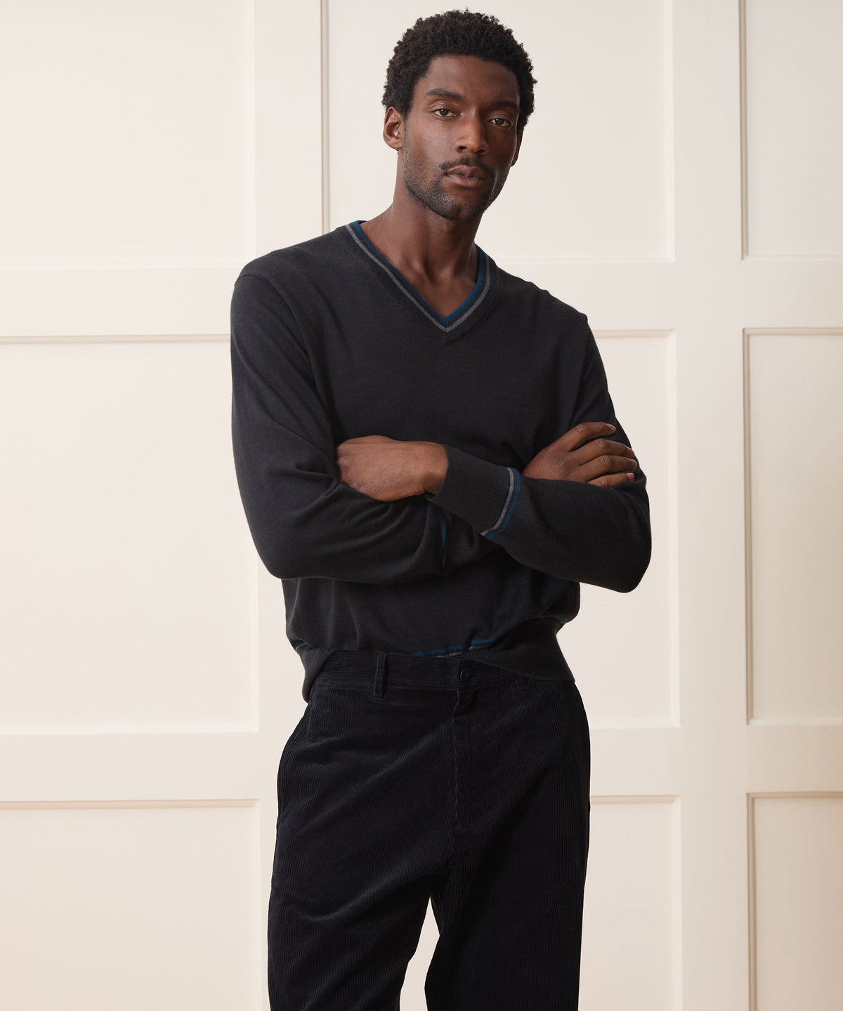 Todd Snyder Merino V-Neck Sweater - Slate
