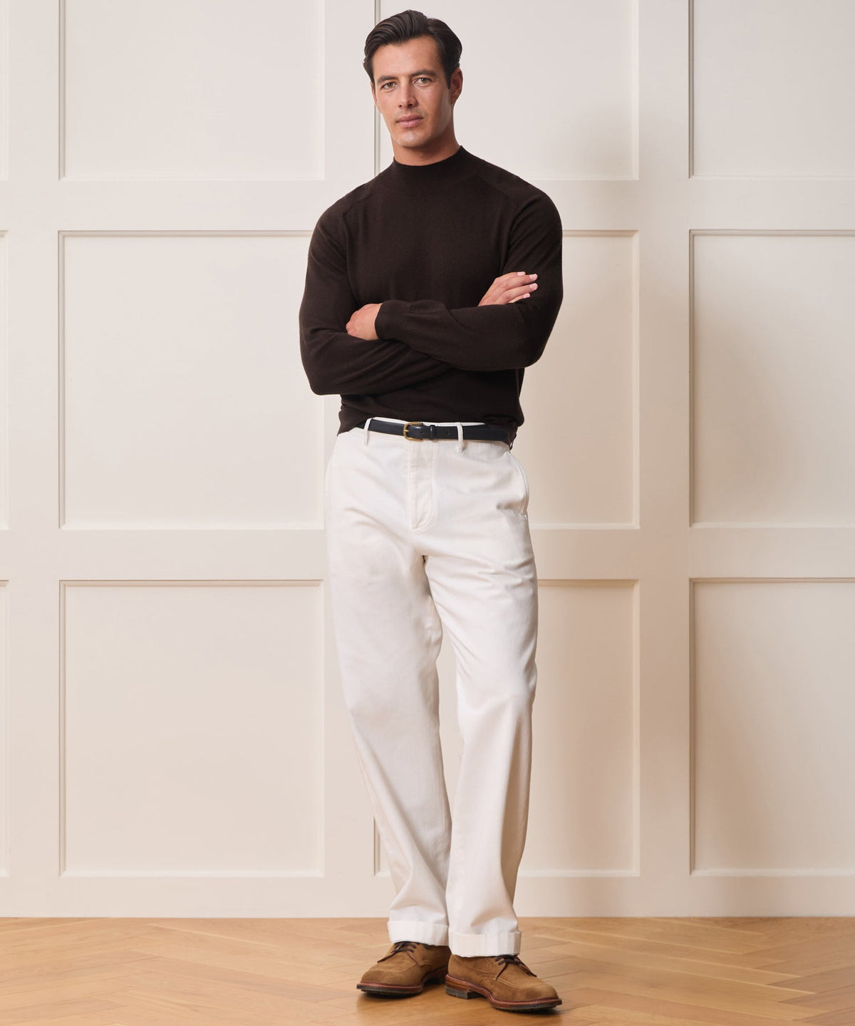 Todd Snyder Merino Mockneck Sweater - Espresso Bean