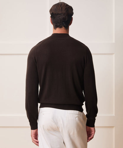 Todd Snyder Merino Mockneck Sweater - Espresso Bean