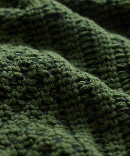 Todd Snyder Lattice Mockneck Sweater Jacket - Forest Green