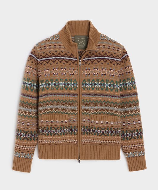 Todd Snyder Todd Snyder x Lagavulin Fair Isle Sweater Jacket - Brown