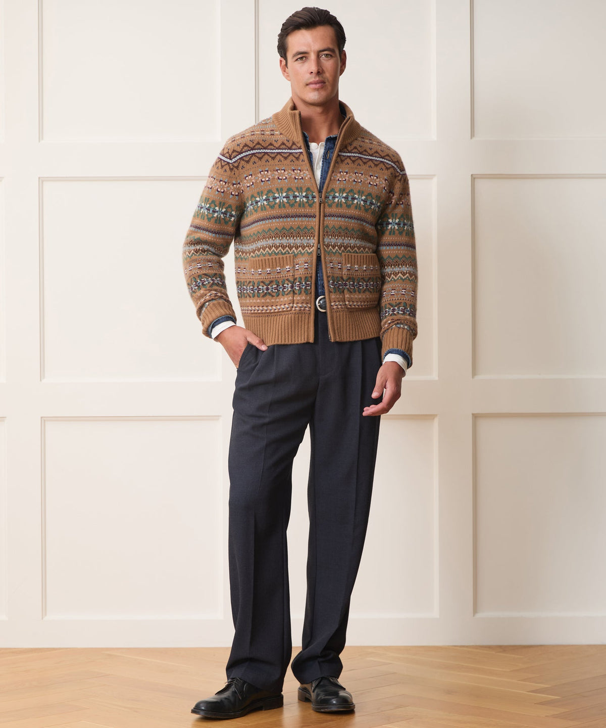 Todd Snyder Todd Snyder x Lagavulin Fair Isle Sweater Jacket - Brown