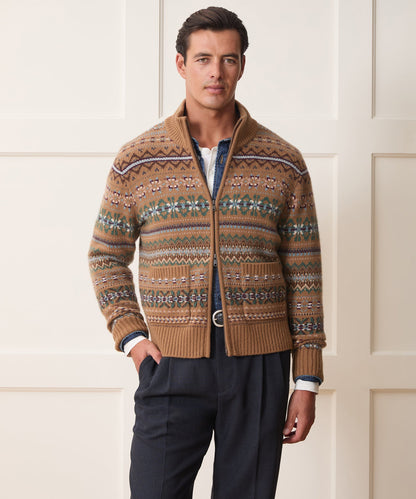 Todd Snyder Todd Snyder x Lagavulin Fair Isle Sweater Jacket - Brown
