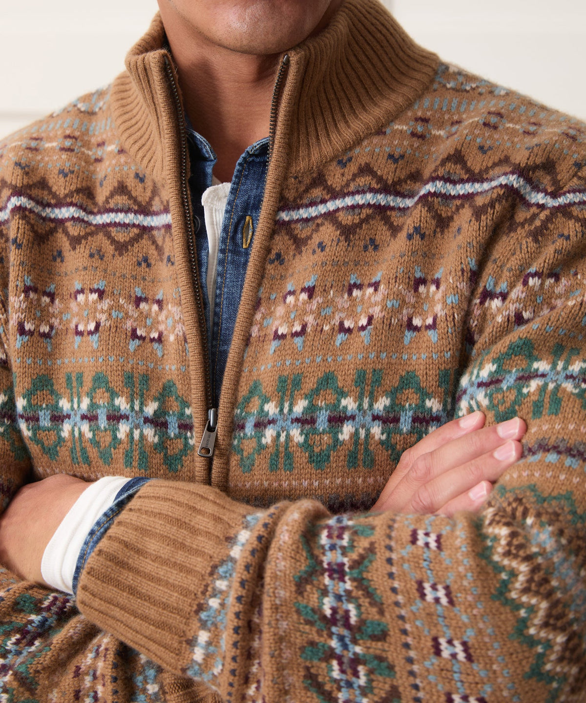 Todd Snyder Todd Snyder x Lagavulin Fair Isle Sweater Jacket - Brown