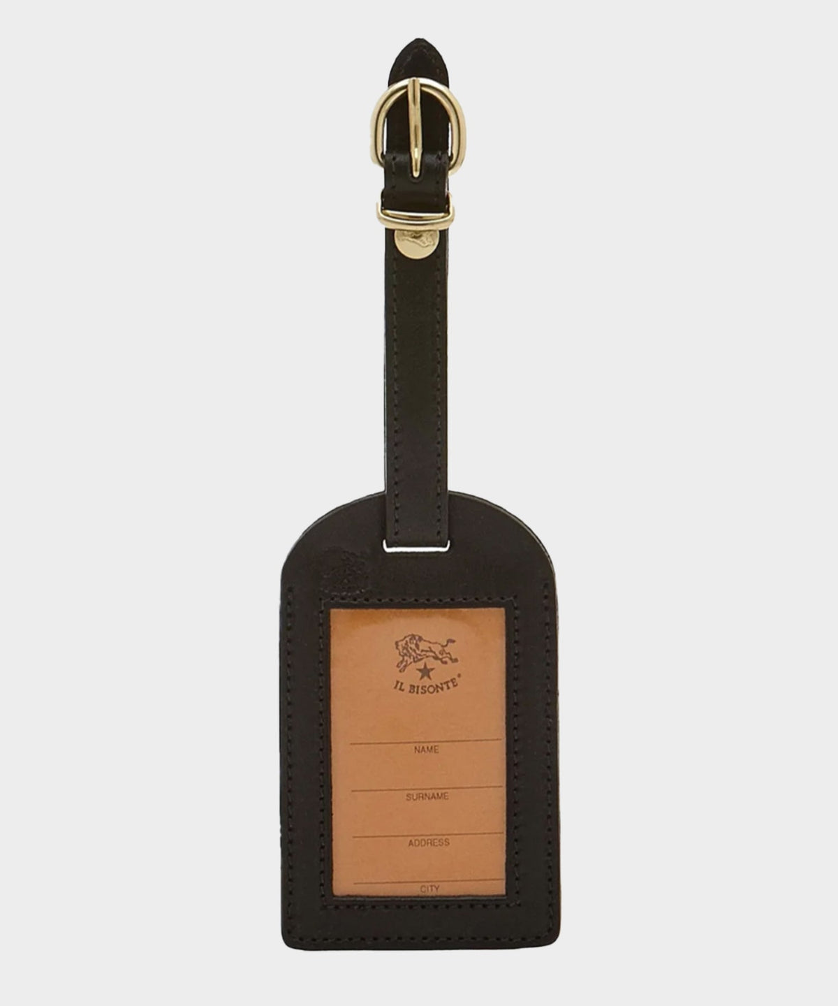 Todd Snyder Il Bisonte Leather Luggage Tag - Black