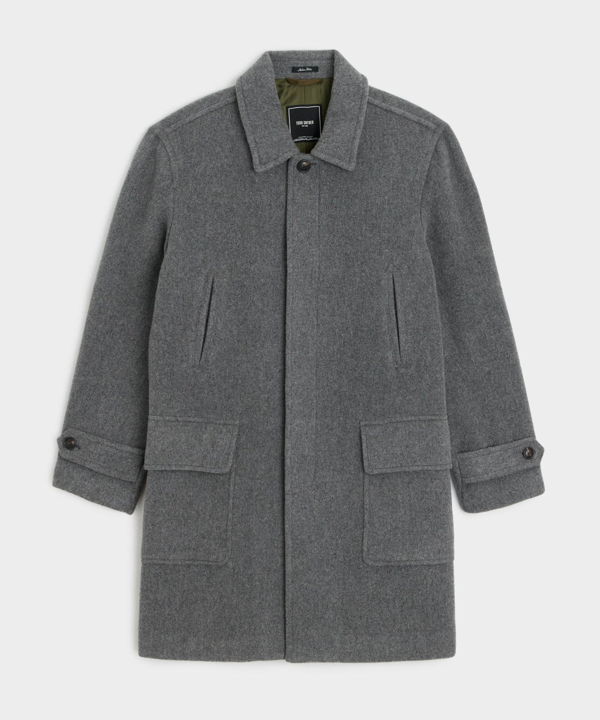 Todd Snyder Italian Wool-Alpaca Car Coat - Light Grey