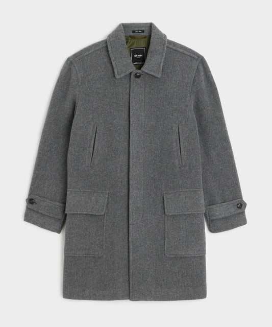 Todd Snyder Italian Wool-Alpaca Car Coat - Light Grey