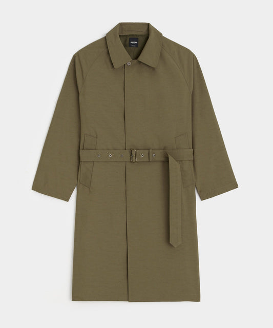 Todd Snyder Italian Belted Balmacaan Trench Coat - Olive