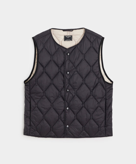 Todd Snyder Convertible Quilted Gilet Vest - Black