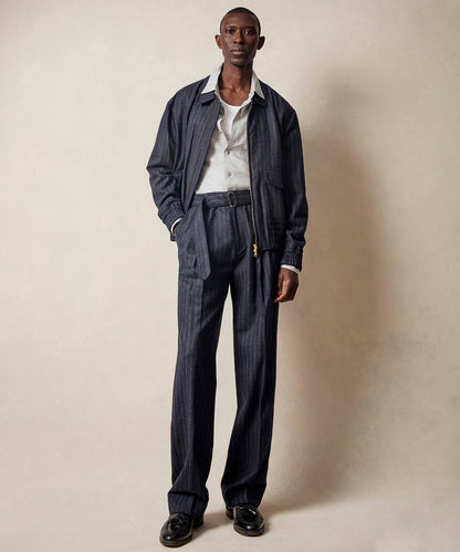 Todd Snyder Italian Wool Self Belt Trouser - Navy