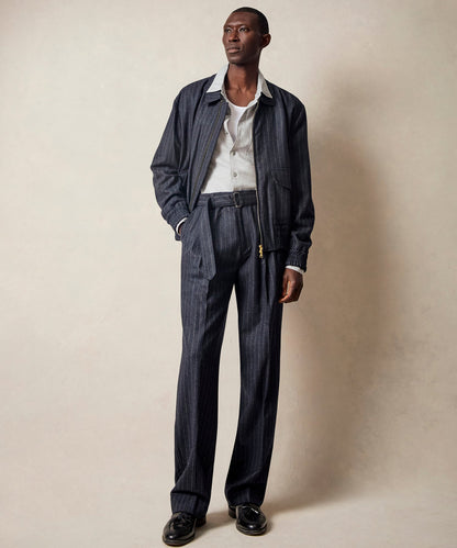 Todd Snyder Italian Wool Self Belt Trouser - Navy
