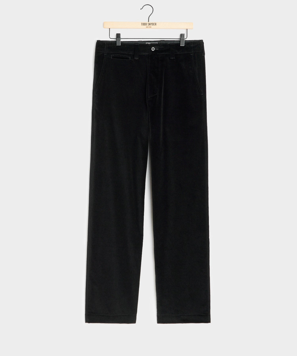 Todd Snyder Relaxed Italian Velvet Trouser - Black