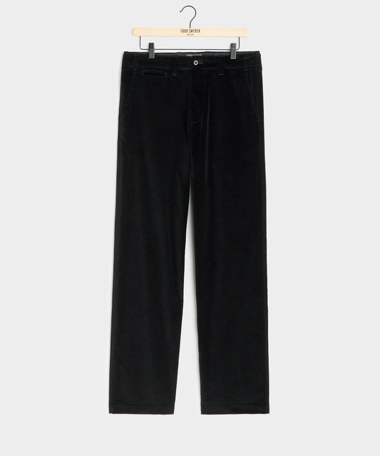 Todd Snyder Relaxed Italian Velvet Trouser - Black